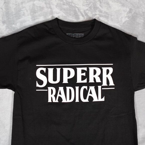 Superrradical Stranger Things Parody Glow In The Dark T Shirt Mens Medium Black - Picture 2 of 6